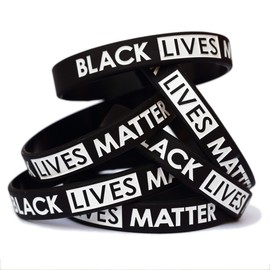 SayitBands 100 of 9 inch XL Black Lives Matter Wristband Bracelets