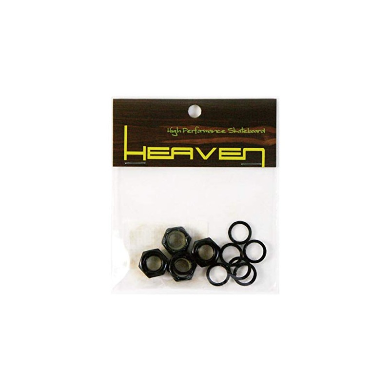 HEAVEN SKATEBOARD Axle Nut and Ring Set for 1 Car