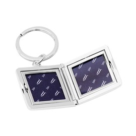 Brillibrum Design locket with engraving, silver, to open, 2 photos, key ring, frame, picture frame, square amulet, jewellery, foldable, opening, friendship, Metal