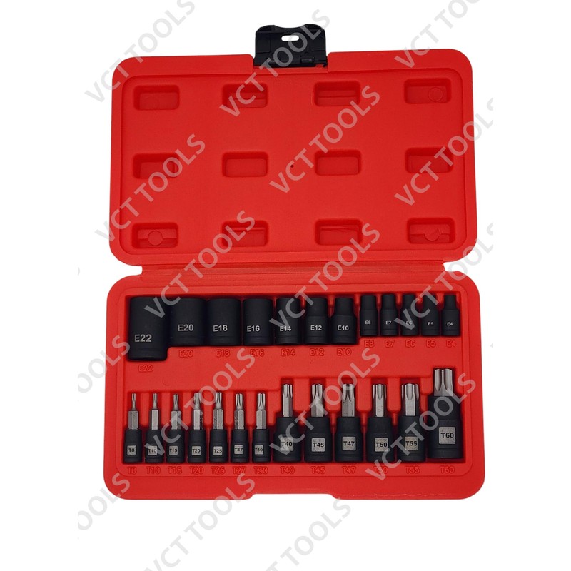 VCT 25PC Impact Torx Bit Socket and Female External Socket