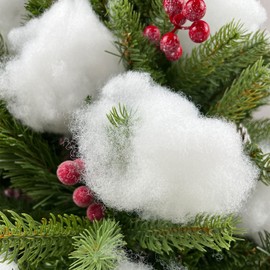 YUNSTK Artificial Snow Decorative Snow Christmas Artificial Snow, Fibre Fluffy Snow Wadding, Cotton Wool Decorative Snow Indoor Fake Snow for Christmas Tree, Winter Home Decor (5.3 ounces/150 g)