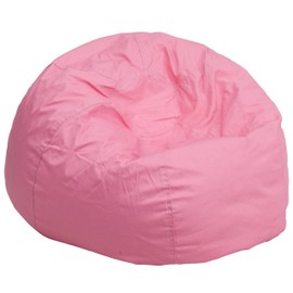 Flash Furniture Duncan Oversized Solid Light Pink Bean Bag Chair for Kids and Adults