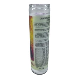 Amarre eterno veladora de rezo sin fragancia 14 oz vaso grande una pieza prayer candle one piece 14 oz tall glass oración al reverso en español