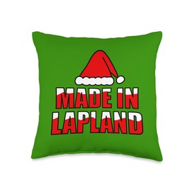 Made In Lapland Father Christmas 2021 By DoodleRob Made in Lapland Funny Santa Hat Christmas 2021 Xmas Throw Pillow, 16x16, Multicolor