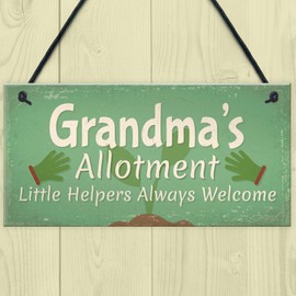 RED OCEAN Garden Sign Grandma's Allotment Shed SummerHouse Hanging Plaque Nan Nanny Gifts For Her