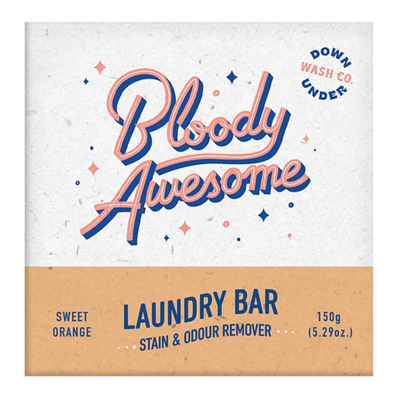 Downunder Wash Co. Bloody Awesome Laundry Bar, Fragrance Free 150g