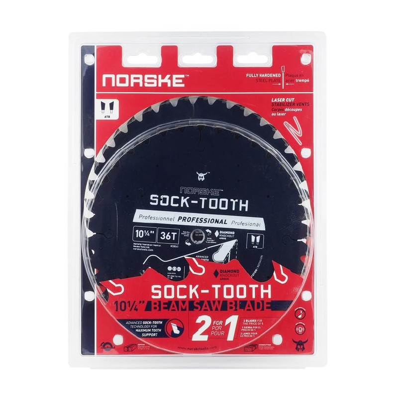 Norske Tools 10-1/4 inch by 36T Socktooth Beam Saw Blade