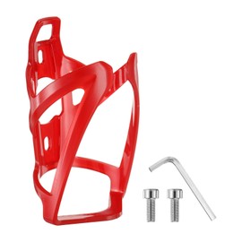 HARFINGTON Bike Water Bottle Holder 5.3" PC Universal Bicycle Bottle Cages Ultralight Cycling Hydration Brackets with Screws for MTB Mountain Road Gravel, Red