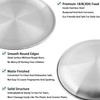 TTZEZE 304 Stainless Steel Plates,Silver Round Dinner Dishes,Feeding Serving Camping