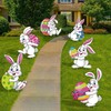 Easter Yards Signs Outdoor Bunny Lawn Signs with Stakes Bunny