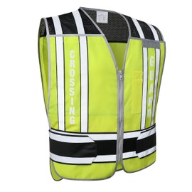 UNINOVA Police Vest Reflective Class 2 Heavy Duty Safety Vest 4 Point Breakaway High Visibility Vest, Yellow Crossing Guard Vest, Medium-Large