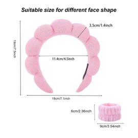 KYHYFJMD Spa Headbands for Washing Face Soft Puffy Bubble Headbands Wristband for Women Girls Makeup Skin Care Facial Beauty Shower Towel Hairband