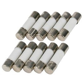 Pack of 10 SeKi Ceramic Fuses 10 A, 5 x 20 mm, Slowly; Glass Fuse Fine Fuse 250 V