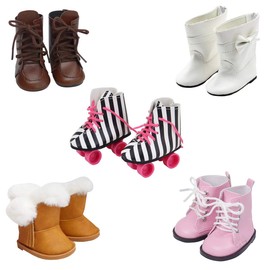 Etistta 6 Pairs of Doll Shoes 2 Pairs of Socks Fits for 18 inch Doll Shoes American Dolls Accessories