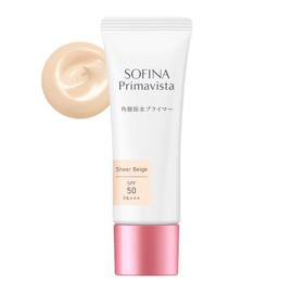Sofina Primavista Corner Water Retention Primer, Sheer Beige, SPF50, PA++++, Unscented, 13 Hours of Cosmetic Retention, Dryness, Glossy, Cracked Makeup, Corner Layer, Water Retention, Depaxos-Grade Cosmetics, Skin Care UV