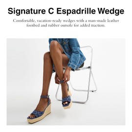 Coach Women's Espadrille Wedge Platform, Deep Blue, 8.5