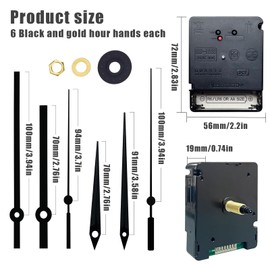 YdseozODCF Radio-Controlled Clock Movement Set with 4 Pairs of Hands, Silent Clock Movement for Wall Clock, Radio Clock, Quiet Wall Clock Craft Set for Interchanging DIY