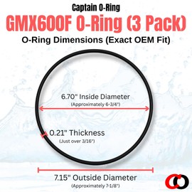 Captain O-Ring – Reemplazo de juntas tóricas GMX600F para filtros de arena de la serie Hayward Pro S140T, S144T, S180T, S210T, S220T, S244T, etc. (paquete de 3)