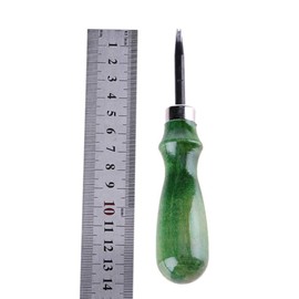 Leather Edge Beveler, Leather Trimming DIY Craft Tool Wood Handle with Grinding Rod and Sandpaper for Skiving Beveling Cutting (0.8mm)
