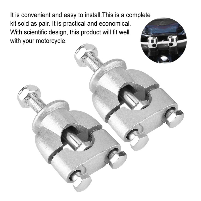 1 Pair Aluminum Alloy Motorbike Mount Riser 22mm Motorcycle Handlebar