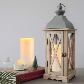 Homemory 4" x 8" Waterproof Outdoor Flameless Candles, Battery Operated Flickering LED Pillar Candles with Remote and Timers for Indoor Outdoor Lanterns, Long Lasting, Large, Set of 2