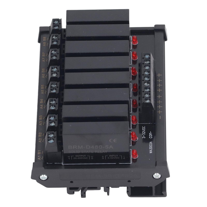 Solid State Relay Module, 8 Channel DIN Rail Installation, 3-32VDC