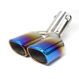 Titanium Blue Color Oval Shape Muffler Cutter L Type 1 Pack