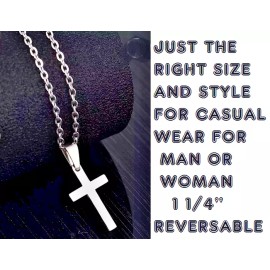 Fashion Jewelry Simple pendant CROSS CRUCIFIX CHRISTIAN FAITH PRAY 24" Silver necklace men women