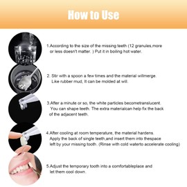 Tooth Repair Kit，Temporary Natural Shade for Filling The Gap, Moldable Thermal Beads Replacement Kit Replace The Missing or Broken Tooth-AA2