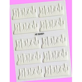 French Embossed Flowers Rose Periwinkle Mallow Cameo 3D Nail Art Sticker 5d001 for Nails Design Nail Art Stickers Decals Supplies Manicure Tips Sticker Colorful for Nail Decorations