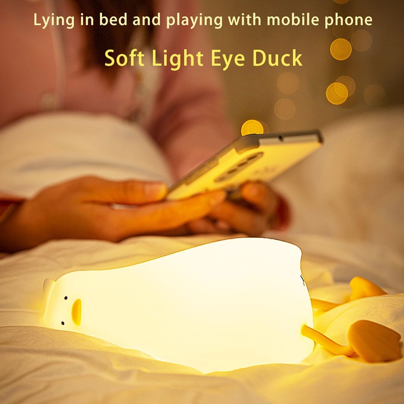 BOATHOG Lying Flat Duck Night Light,Three Level Dimmable Touch Control