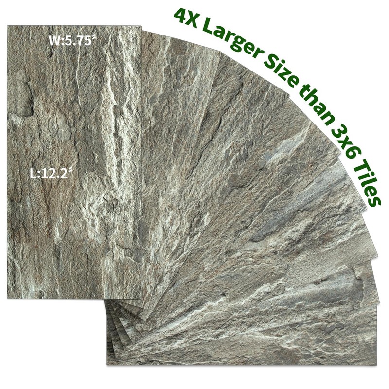 AULIGET 2-Piece Apache Brown Rock Peel and Stick Backsplash Wall