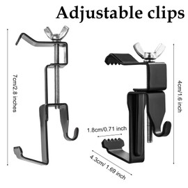 NQEUEPN 6pcs Metal Brick Hangers - Adjustable Heavy-Duty Wall Clamp Clips - No Drills Required - Outdoor Home Garden Wall Accessories
