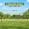 Adjustable Outdoor Volleyball Net System with Steel Poles, Ball, Pump,