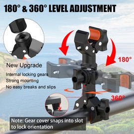 Double Clamp Mount Bracket Magic Arm with 1/4" Screw Interface, Double Camera Clamp for Umbrella Clamp, Photo Studio Light Stand, Bike, Motorcycle, Pole, Cross Bars, Chair, Photography Reflector, Flag