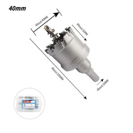 Hole Saw LAIWEI Carbide Hole Cutter Stainless Steel Metal Drill Bit Tungsten Alloy Drill Bit TCT Hole Saw Cutting Diameter 1-5/8"(40mm Hole Saw)
