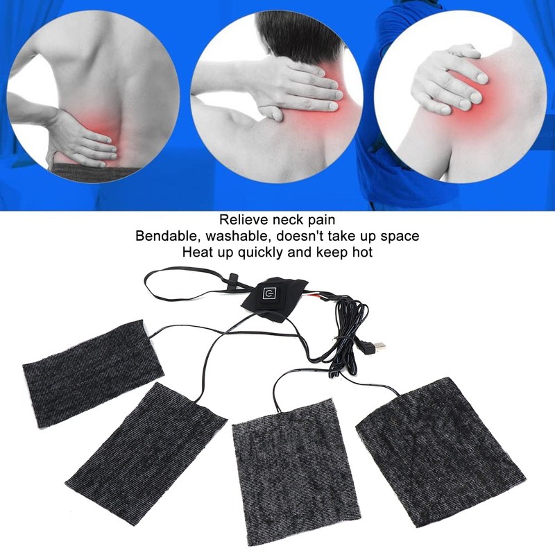 Clothing Electric Heating Pads Winter Camping Adjustable 3 Level Carbon
