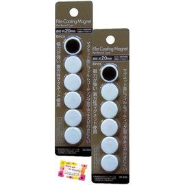 The magnetic surface has a film coating to prevent scratches. MONOTONE Flat Magnets, Strong Magnetic Power, Whiteboard, Office, Kitchen, Office Magnets, 0.8 inches (20 mm), Set of 6 [Set of 2]