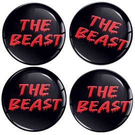 SkinoEu 4 x 55mm 3D Gel Car Wheel Centre Universal Rims Hub Center Stickers Decals For Caps Vehicle Auto Tuning Emblem Beast Red A 1955