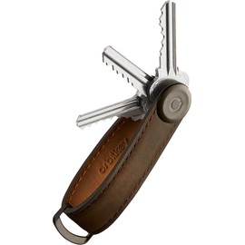 Orbitkey Crazy Horse Leather Key Organizer | Holds up to 7 Keys, Oak Brown
