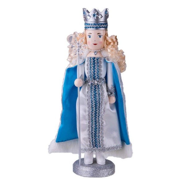 Clever Creations Snow Queen 14 Inch Traditional Wooden Nutcracker, Festive Christmas Décor for Shelves and Tables