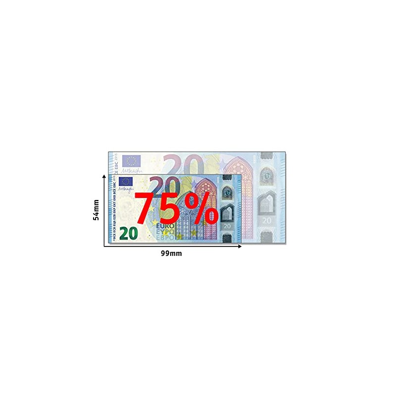 Cashbricks®, 100 x €20 Toy Banknotes, Reduced Size – 75%
