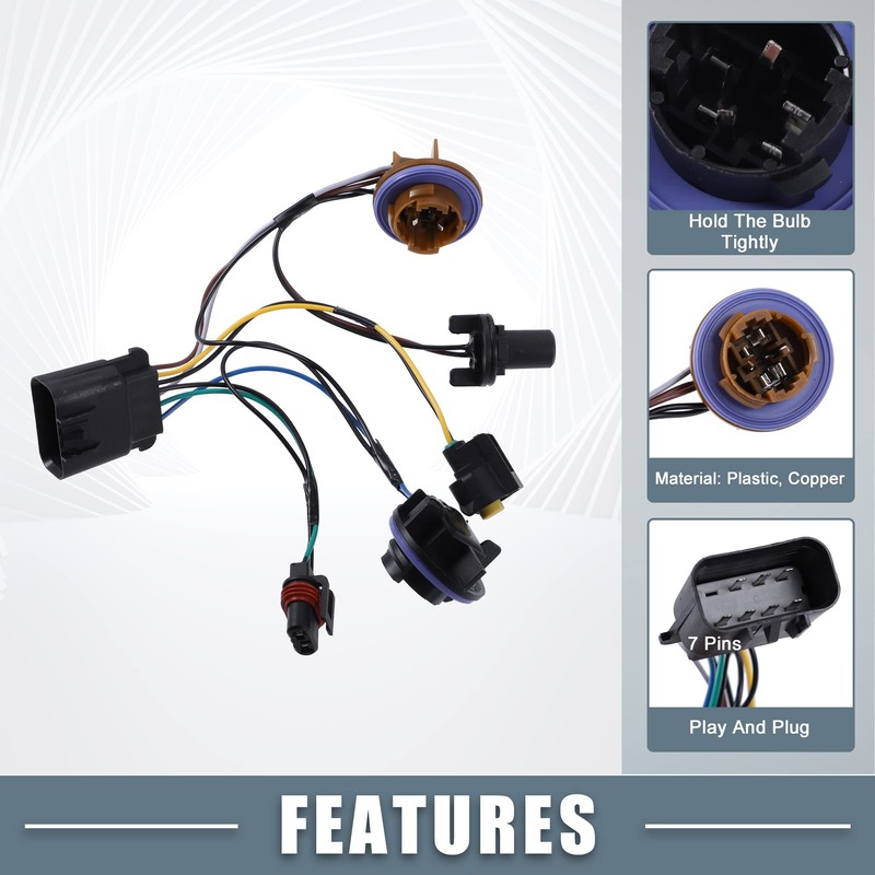 X AUTOHAUX Headlight Headlamp Socket Wiring Harness Adapter 15950809 15782377