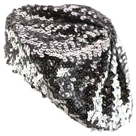 Armycrew Women's Metallic Sparkle Sequins Beret Cap - Silver