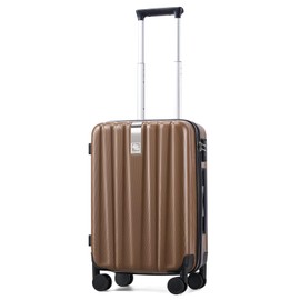 Hanke 20 Inch Carry On Luggage 22x14x9 Airline Approved Lightweight PC Hard Shell Suitcases with Wheels Travel Luggage Rolling Suitcase Travel Luggage Bag Christmas Gifts for Birthday （Brown）