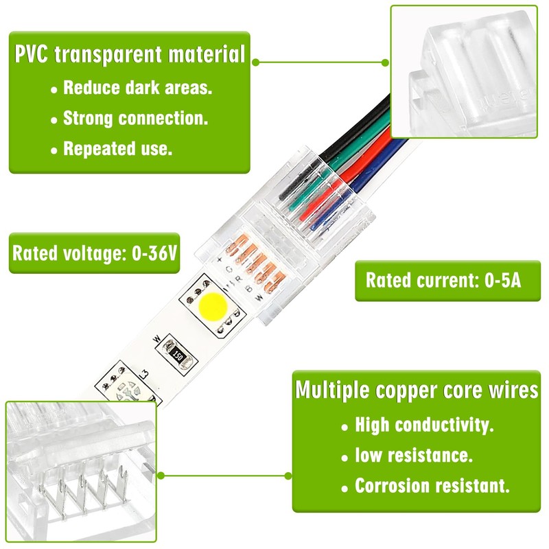 EPLZON 5 Pin 12 mm LED Strip Connector LED Light