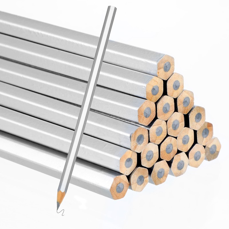 HaiFafafaing 24 Pack Silver Streak Welders Pencil Metallic Marking Pencil