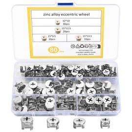 qxayxa 80 Pcs Cam Lock Fittings, Furniture Connecter Cam Lock Nuts, Furniture Screw Eccentric Fasteners, Furniture Cam Lock Nut Connector Fastener for Cabinet Drawer Dresser Wardrobe Connecting