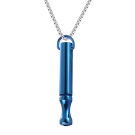 craftsmanscore Stress Relief Breathing Necklace，Stainless Steel Mindfulness Necklace Anxiety Relief for Women Men (blue)