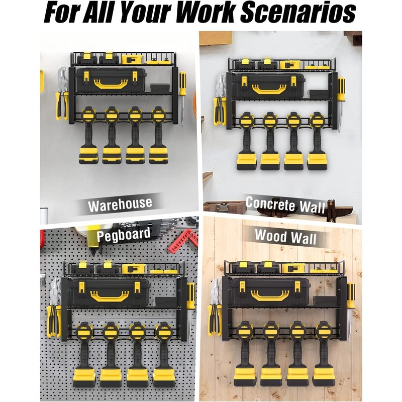WellMall Power Tool Organizer Holder - Wall Mount Style for